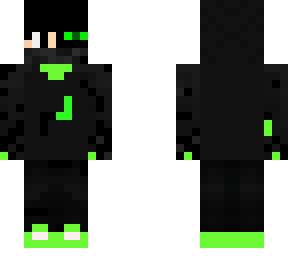 half human and half endermen green and black hoodie
