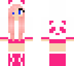 pink hair girl skin