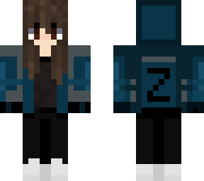cyan hoodie girl with z