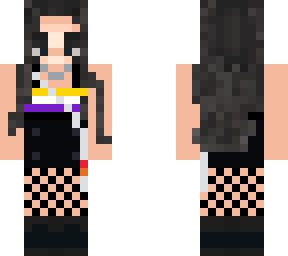 black haired girl with non-binary cloths