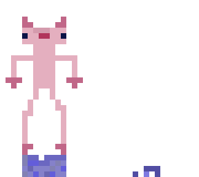cursed axolotl on water