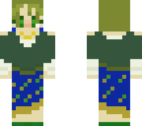 green & blue patterned dress