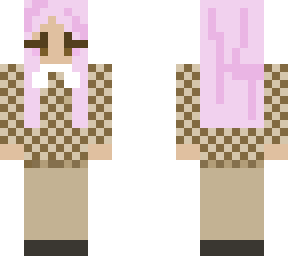 girl with a plaid shirt and beige pants