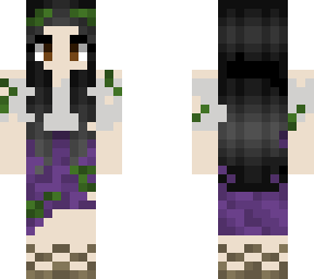 black hair brown eyes stranded girl purple skirt - final v