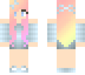 rainbow haired girl with bows edited