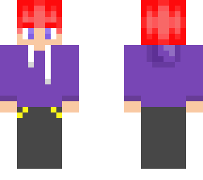 red hair purple hoodie