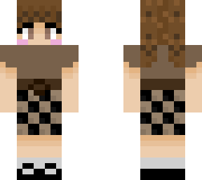 beige shirt and checkered skirt (1.2)