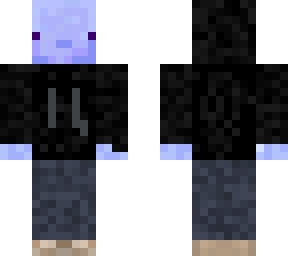 Blue axolotl with hoodie | Minecraft Skin