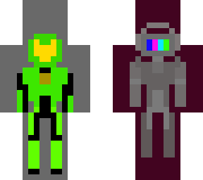my 2 main splitgate skins but poorly drawn
