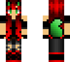 red and green goth wolf