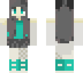 cute blue-eyed valorant girl gamer with blue ribbon both sides