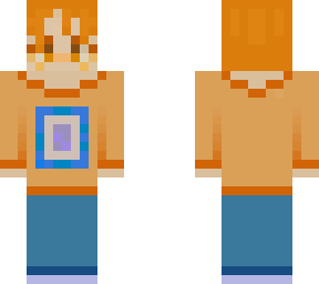 orange blue square sweater