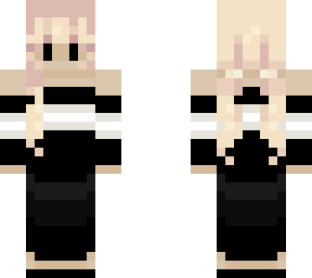 pink haired girl with skirt