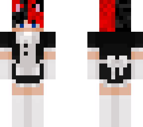 red/black hair bunny maid
