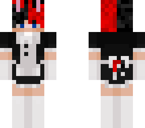 red/black hair bunny maid