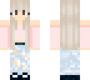 blonde girl whit blue jeans