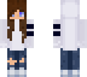 girl with brown hair and withe hoodie