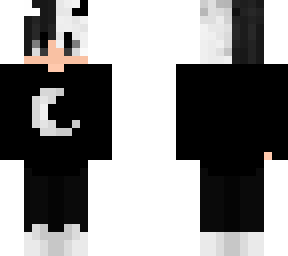 minecraft slim 3px arms moon black white