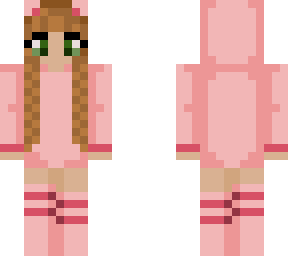 pink hoodie cat braids