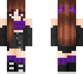 purple girl brown hair