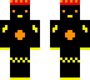 yellow orange red black dude