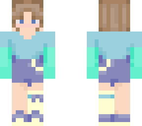 blue outfit, the typical one