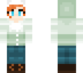 female redhead sage winter coat outfit