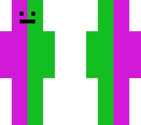 half pink half green