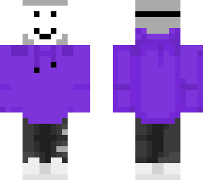 penguin in a purple hoodie