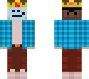 a me with a bucket hatz crown and blue mazk