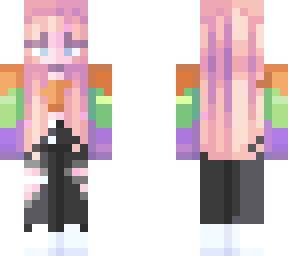 halloween rainbow girl with black pants 2