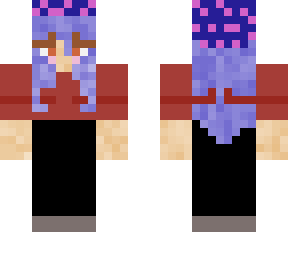 blu hair brown eye girl