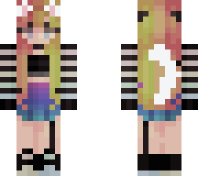 cat girl with colourful hair