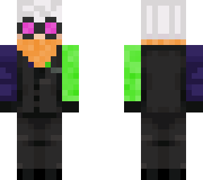 green and purple man