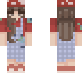 floral mushroom girl in blue