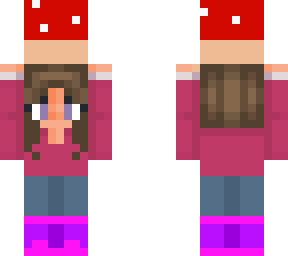 girl holding mushroom
