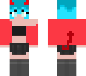 Girl with short blue hair | Minecraft Skin