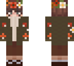 goblincore/cottagecore skin with a flowercrown(??????)