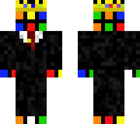 rubik's cube man with techno crown