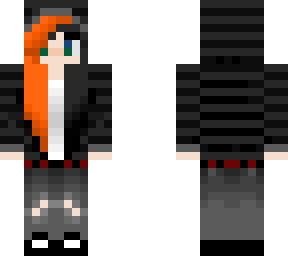 Orange and Black Hair | Minecraft Skin