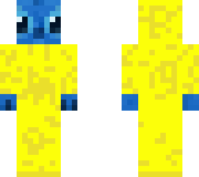 stitch in a yellow yaks hoodie