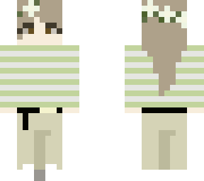 green girl with flower crown