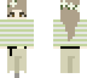 green girl with flower crown