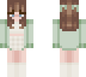 brunette sage green