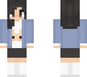 girl with denim jacket and bunny on shirt