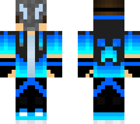 blue hooman with mask