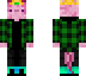 green plaid hoodie axolotl