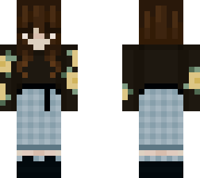 girl in floral sweater with blue pants