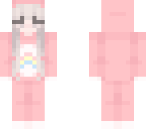 pink hoodie rainbow skin girl