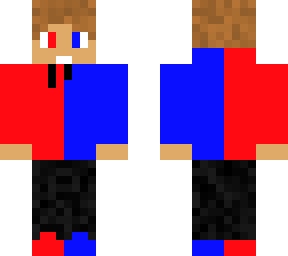 half red and blue